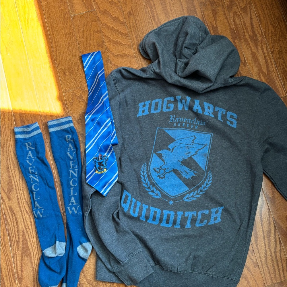 Hogwarts Quidditch Hoodie and Ravenclaw Accessories